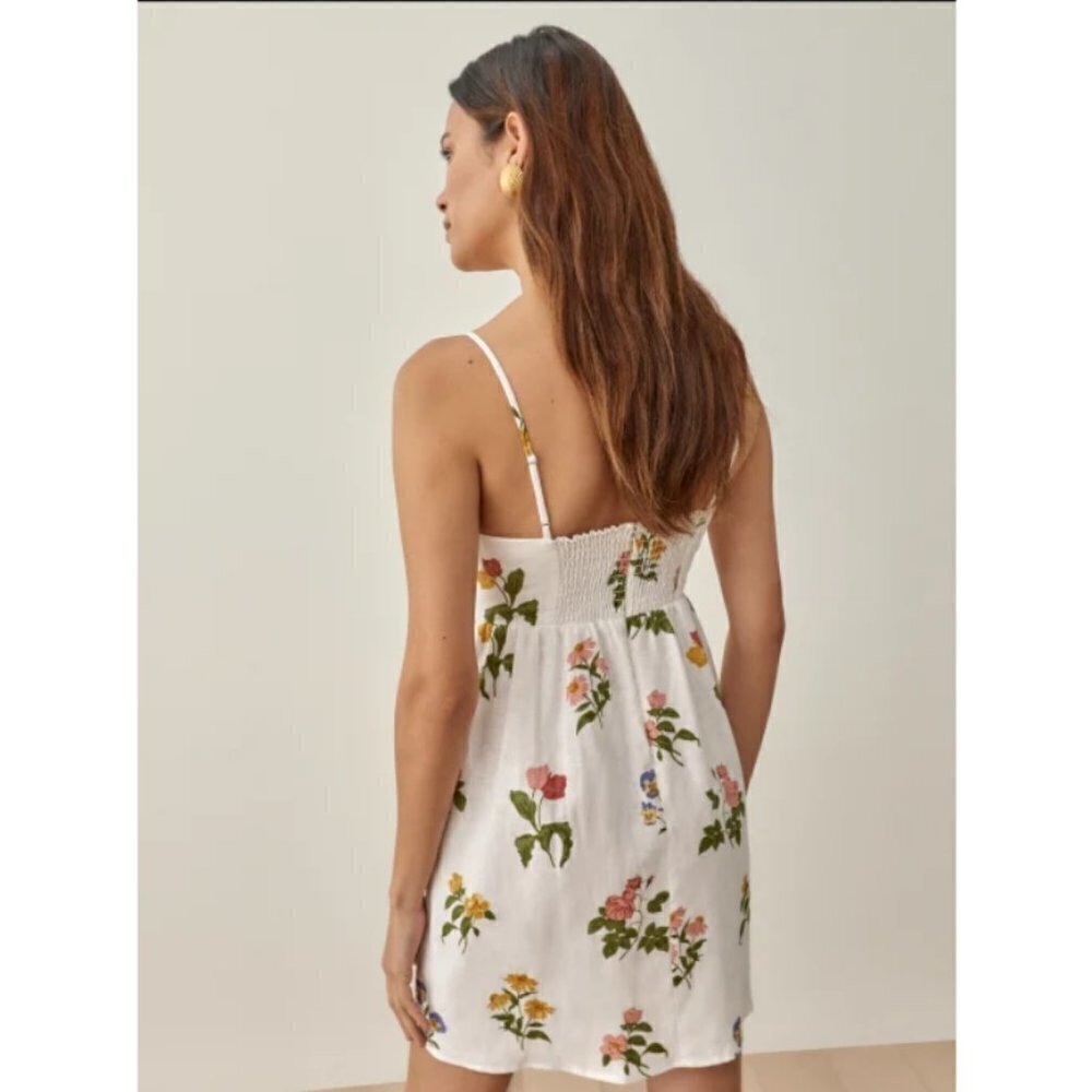 💕REFORMATION💕 Martin Linen Dress ~ Botanical 10 NWT - Picture 6 of 15